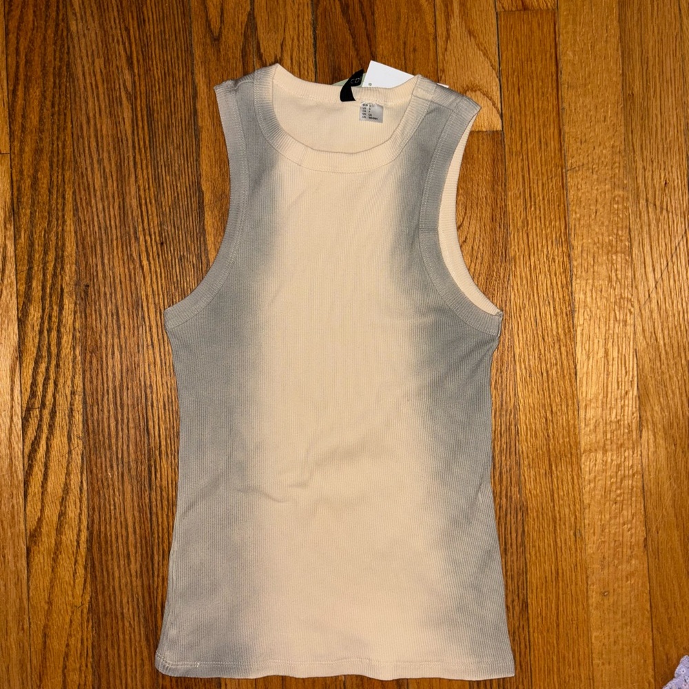 H&M Small Beige and Gray Sleeveless Top